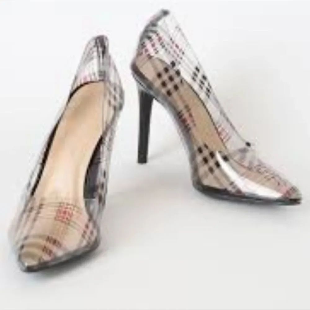 WILD DIVA PLAID POINTED TOE HIGH HEEL STILETTOS PUMP S2 - Picture 7 of 16